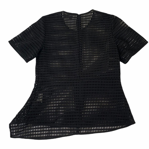 Veronika Maine Black grid mesh asymmetric top size 8 NWT - Picture 3 of 6